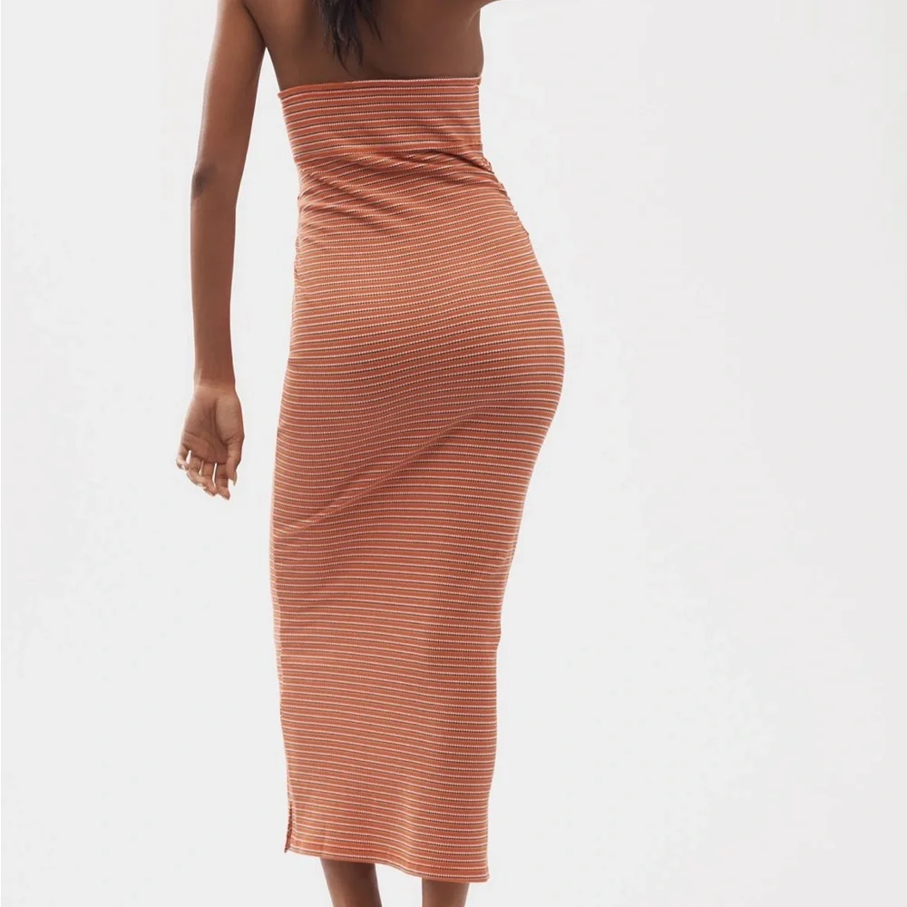 Anthropology Pilcro Orange Halter Striped Maxi Dress - Picture 2 of 4